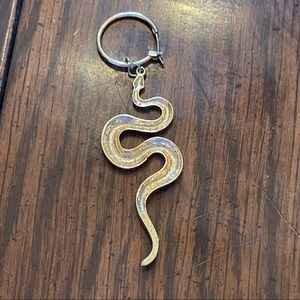 Small Hoop Snake Drop Earrings